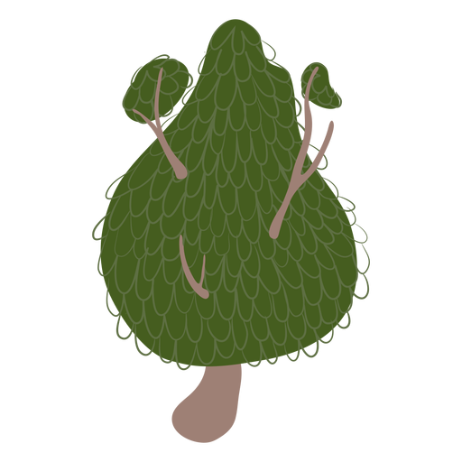 Cute green tree PNG Design
