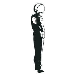 Astronauta desenhado olhando de lado Desenho PNG