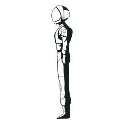 Drawn astronaut side view PNG Design