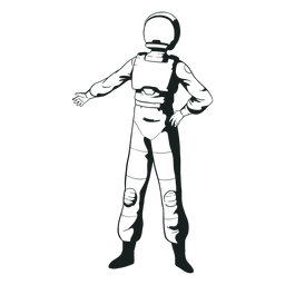 Gezeichneter kühler Posenastronaut PNG-Design