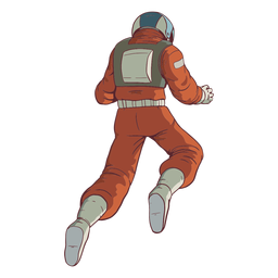 Float astronaut behind colored PNG Design