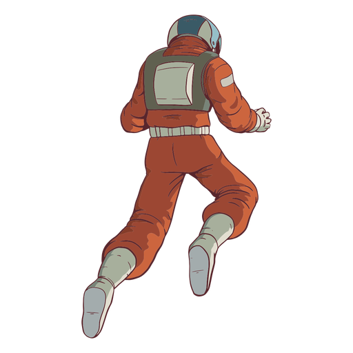 Astronauta flotante detr?s de color Diseño PNG