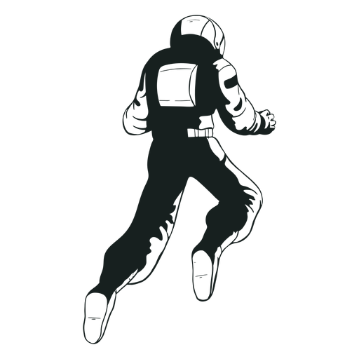 Astronauta flotante dibujado detrás Diseño PNG