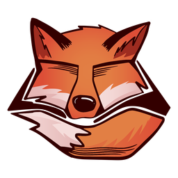 Fox closed eyes colored PNG Design Transparent PNG