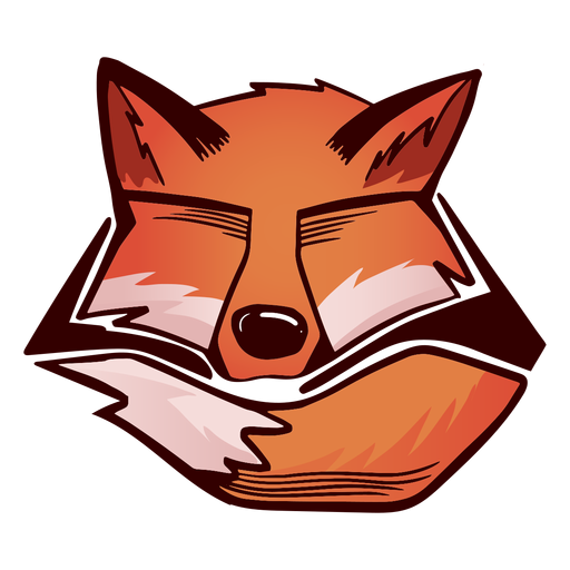 Fox de olhos fechados coloridos Desenho PNG
