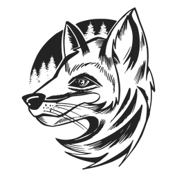 Fox Head Seitenansicht gezeichnet PNG-Design