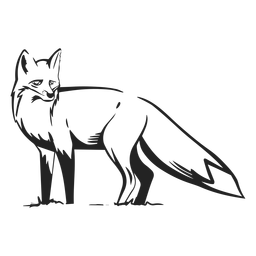 Fox side view drawn PNG Design Transparent PNG