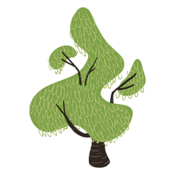 Green weird shaped tree Transparent PNG