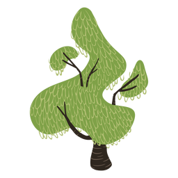 Grüner seltsam geformter Baum PNG-Design