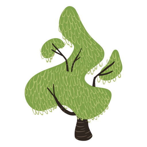 Green weird shaped tree PNG Design
