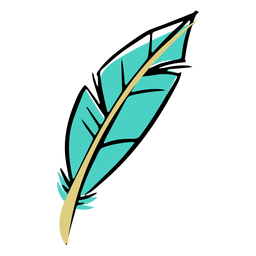 Hand drawn blue boho feather PNG Design