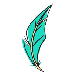 Hand drawn blue feather PNG Design