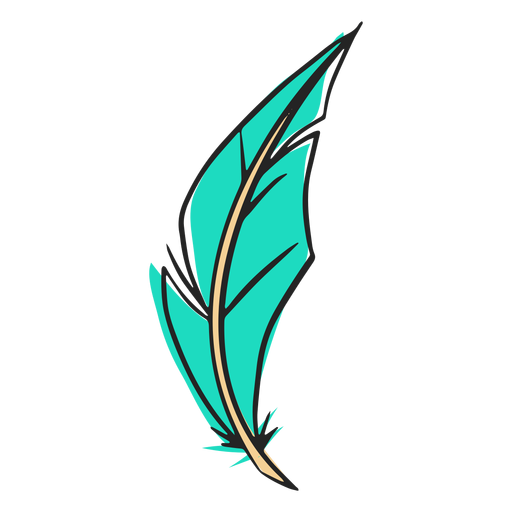 Hand drawn blue feather PNG Design