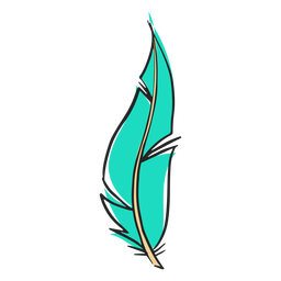 Pena longa azul desenhada à mão Transparent PNG