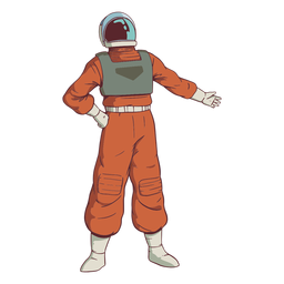 Mano en la cadera de color astronauta Diseño PNG