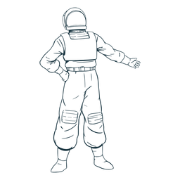 Mano en la cadera astronauta dibujado Diseño PNG