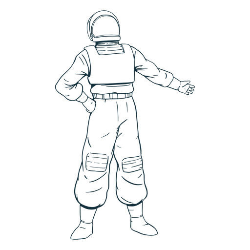 Mão no quadril desenhado por astronauta Desenho PNG