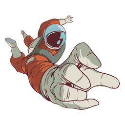 Alcance de la mano astronauta coloreado Diseño PNG