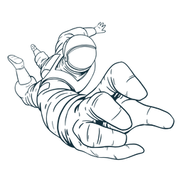 Hand erreichen Astronauten gezeichnet PNG-Design