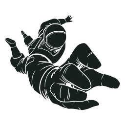 Silhueta de astronauta de alcance de mão Desenho PNG