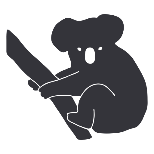 Holding branch koala silhouette PNG Design