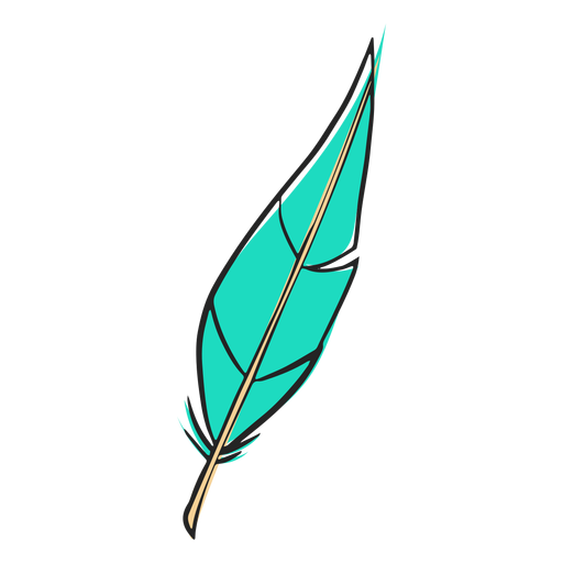 Leaf like blue feather PNG Design