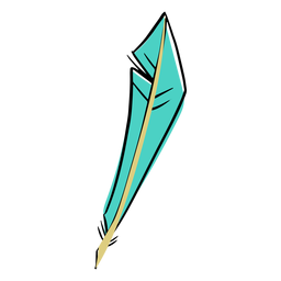Pluma azul larga Diseño PNG