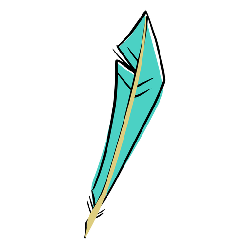 Pluma azul larga Diseño PNG
