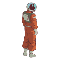 Astronauta de lado colorido