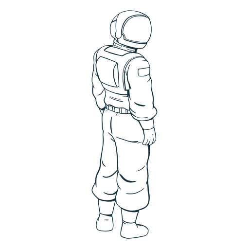 Mirando al astronauta lateral dibujado