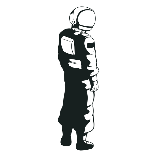 Looking side astronaut drawn cool