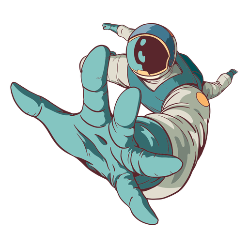 Alcanzando astronauta coloreado Diseño PNG