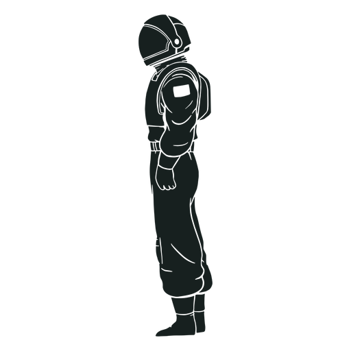 Silhouette astronaut side view PNG Design