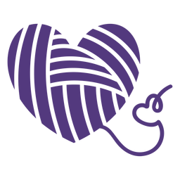 Silhueta de lã em forma de coração Desenho PNG