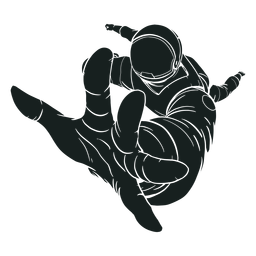 Silhouette reaching out astronaut PNG Design