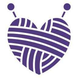 Silhouette wool heart yarn PNG Design
