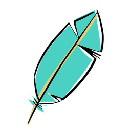 Pluma azul simple dibujada Diseño PNG Transparent PNG