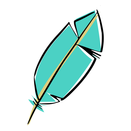 Simple blue feather drawn