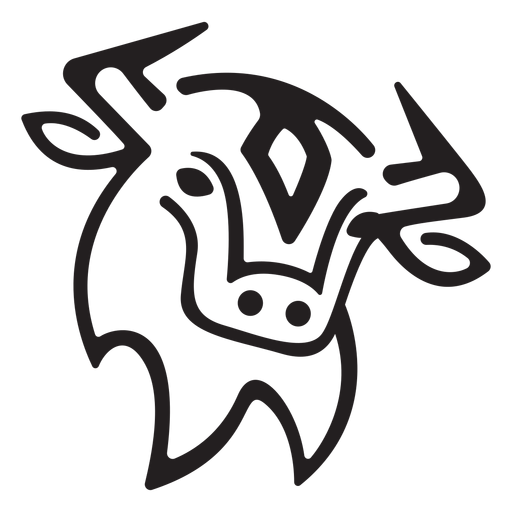 Simple cow stroke PNG Design