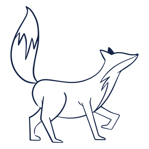 Vista lateral simples raposa Desenho PNG