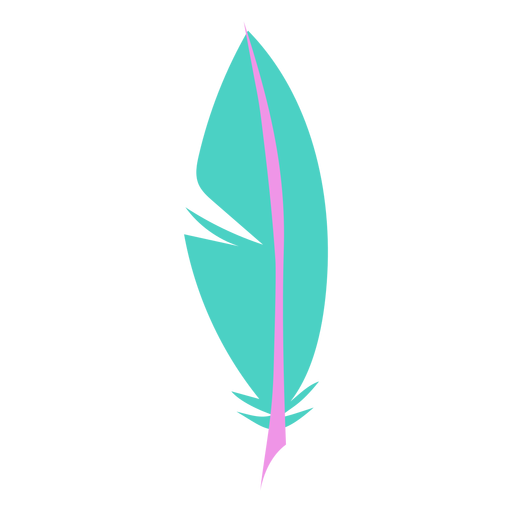 Simple green purple feather PNG Design