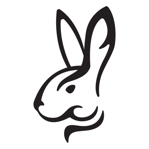 Simple rabbit stroke PNG Design