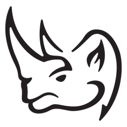 Curso de rinoceronte simples Desenho PNG