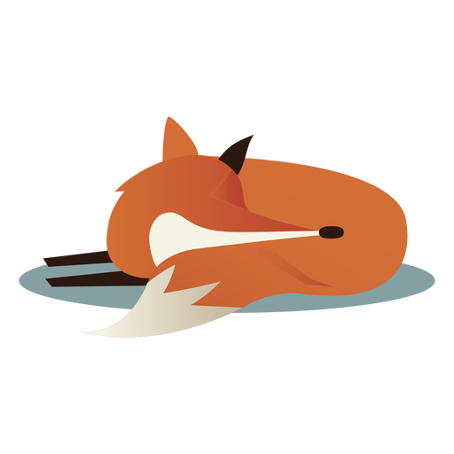 Simple sleeping fox PNG Design