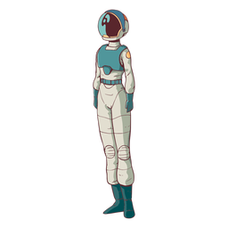 Astronauta de pie simple de color