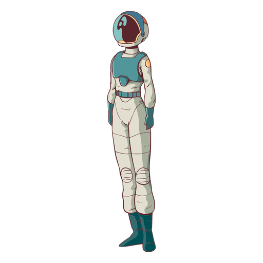 Simple standing astronaut colored PNG Design