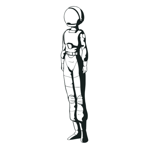 Astronauta dibujado de pie simple Diseño PNG