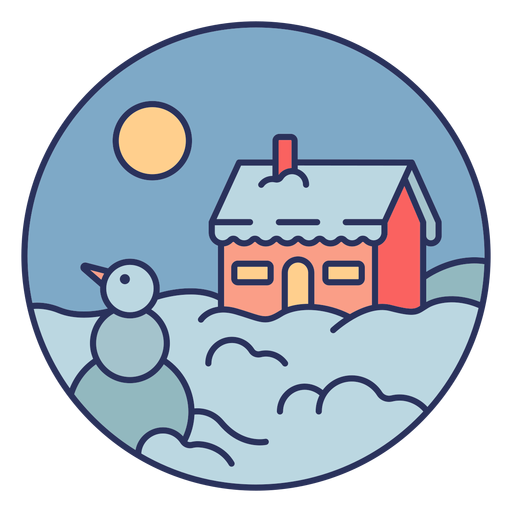 Casa de paisaje de nieve