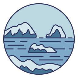 Paisaje de nieve icebergs Diseño PNG