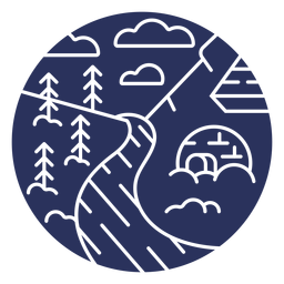 Silueta de iglú de paisaje de nieve Diseño PNG